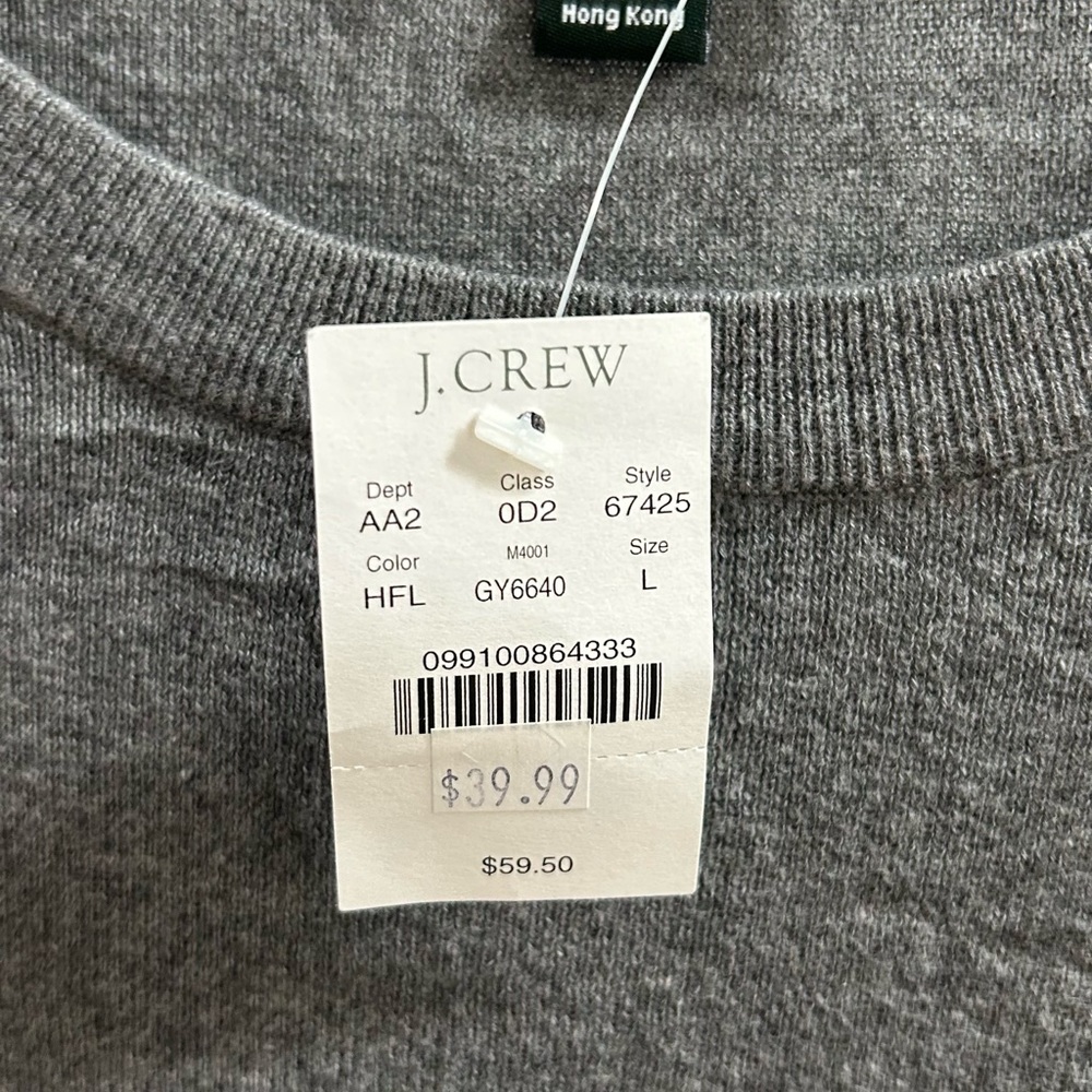 J. Crew Men's Charcoal Crewneck Sweater - Picture 3 of 3